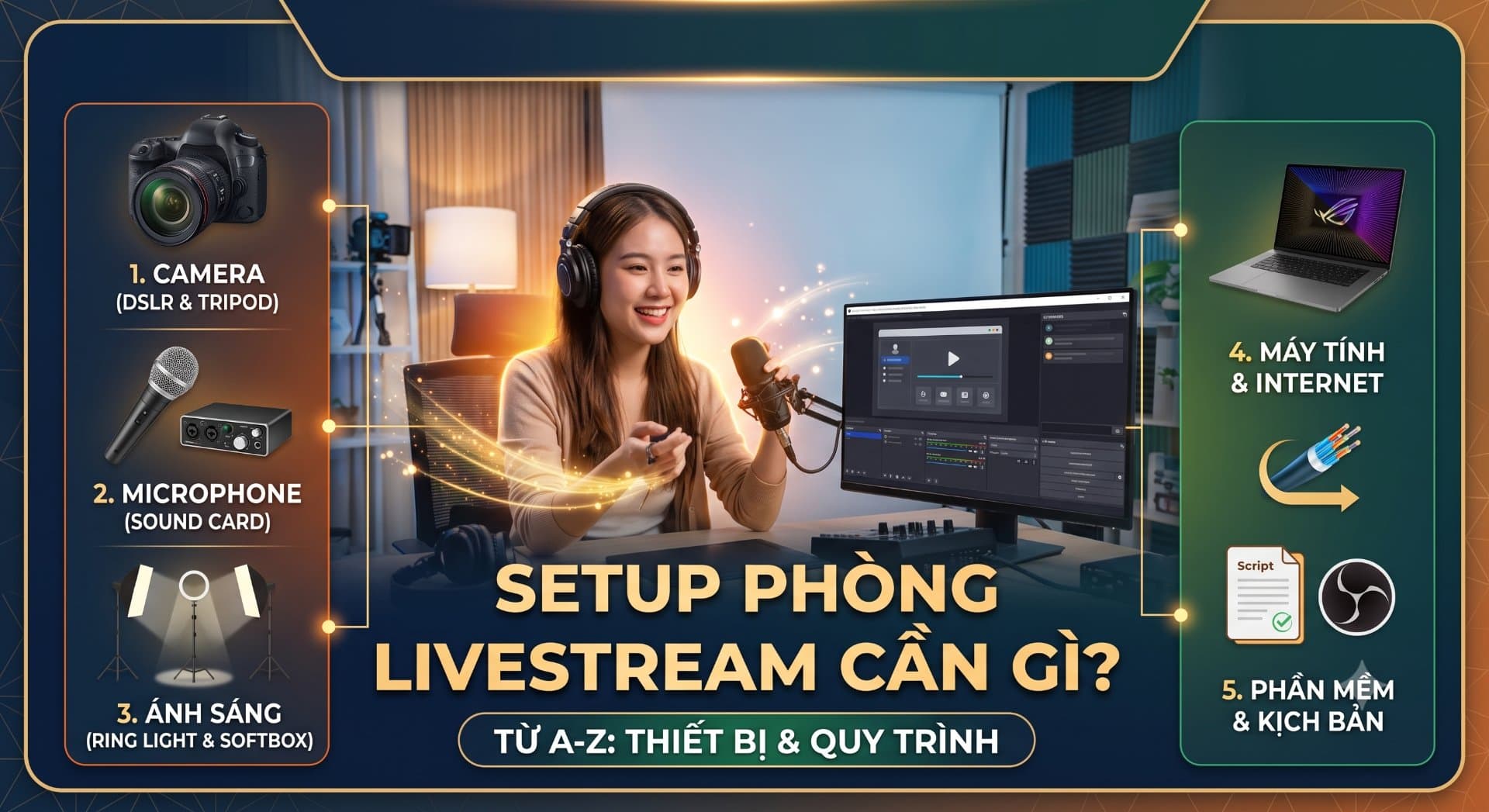 Setup Phòng Livestream Bán Hàng Cần Gì? Danh Sách Thiết Bị Cần Có